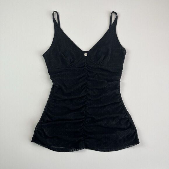 Vintage Express Lace Jeweled Top Size Size S Sheer Whimsigoth Fairy Grunge Y2K - Picture 12 of 14